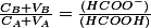 \frac{C_B V_B}{C_A V_A}=\frac{(HCOO^-)}{(HCOOH)}