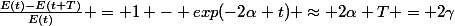 \frac{E(t)-E(t+T)}{E(t)} = 1 - exp(-2\alpha t) \approx 2\alpha T = 2\gamma