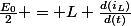 \frac{E_{0}}{2} = L \frac{d(i_{L})}{d(t)}