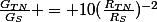 \frac{G_{TN}}{G_{S}} = 10(\frac{R_{TN}}{R_{S}})^{-2}