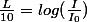 \frac{L}{10}=log(\frac{I}{I_0})