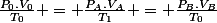 \frac{P_0.V_0}{T_0} = \frac{P_A.V_A}{T_1} = \frac{P_B.V_B}{T_0}