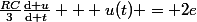 \frac{RC}{3}\frac{\mathrm{d} u}{\mathrm{d} t} + u(t) = 2e