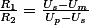 \frac{R_{1}}{R_{2}}=\frac{U_{s}-U_{m}}{U_{p}-U_{s}}