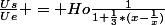 \frac{Us}{Ue} = Ho\frac{1}{1+\frac{1}{3}*(x-\frac{1}{x})}