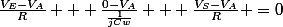 \frac{V_E-V_A}{R} + \frac{0-V_A}{\frac{1}{jCw}} + \frac{V_S-V_A}{R} =0