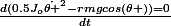 \frac{d(0.5J_{o}\dot{\theta }^{2}-rmgcos(\theta ))=0}{dt}