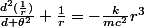 \frac{d^2(\frac{1}{r})}{d \theta^2}+\frac{1}{r}=-\frac{k}{mc^2}r^3