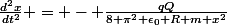 \frac{d^2x}{dt^2} = - \frac{qQ}{8 \pi^2 \epsilon_0 R m x^2}