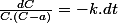 \frac{dC}{C.\left(C-a\right)}=-k.dt