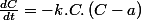\frac{dC}{dt}=-k.C.\left(C-a\right)