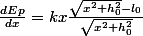 \frac{dEp}{dx}=kx\frac{\sqrt{x^2+h_0^2}-l_0}{\sqrt{x^2+h_0^2}}