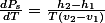 \frac{dP_{s}}{dT}=\frac{h_{2}-h_{1}}{T(v_{2}-v_{1})}