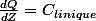 \frac{dQ}{dZ}=C_{linique}