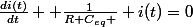 \frac{di(t)}{dt} +\frac{1}{R C_{eq} } i(t)=0