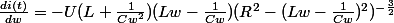 \frac{di(t)}{dw}=-U(L+\frac{1}{Cw^{2}})(Lw-\frac{1}{Cw})(R^{2}-(Lw-\frac{1}{Cw})^{2})^{-\frac{3}{2}