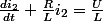\frac{di_2}{dt}+\frac{R}{L}i_2=\frac{U}{L}