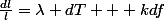 \frac{dl}{l}=\lambda dT + kdf