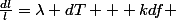 \frac{dl}{l}=\lambda dT + kdf 