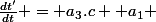 \frac{dt'}{dt} = a_3.c +a_1 