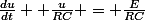 \frac{du}{dt} +\frac{u}{RC} = \frac{E}{RC}