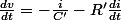 \frac{dv}{dt}=-\frac{i}{C'}-R'\frac{di}{dt}