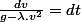 \frac{dv}{g-\lambda.v^{2}}=dt