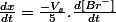\frac{dx}{dt}=\frac{-V_s}{5}.\frac{d[Br^-]}{dt}