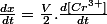 \frac{dx}{dt}=\frac{V}{2}.\frac{d[Cr^{3+}]}{dt}