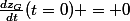 \frac{dz_G}{dt}(t=0) = 0