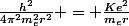 \frac{h^2}{4\pi^2m_e^2r^2} = \frac{Ke^2}{m_er}
