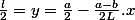 \frac{l}{2}=y=\frac{a}{2}-\frac{a-b}{2L}.x