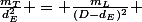 \frac{m_T}{d_E^2} = \frac{m_L}{(D-d_E)^2} 