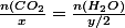 \frac{n(CO_{2}}{x}=\frac{n(H_{2}O)}{y/2}