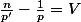 \frac{n}{p'}-\frac{1}{p}=V