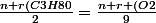 \frac{n r(C3H80}{2}=\frac{n r (O2}{9}