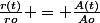 \frac{r(t)}{ro} = \frac{A(t)}{Ao}