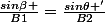 \frac{sin\beta }{B1}=\frac{sin\theta '}{B2}