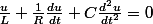 \frac{u}{L}+\frac{1}{R}\frac{du}{dt}+C\frac{d^{2}u}{dt^{2}}=0