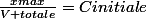 \frac{xmax}{V totale}=Cinitiale