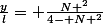 \frac{y}{l}= \frac{N ^2}{4- N ^2}