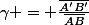 \gamma = \frac{\overline{A'B'}}{\overline{AB}}