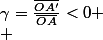 \gamma=\frac{\overline{OA'}}{\overline{OA}}<0 \\ 