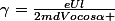 \gamma=\frac{eUl}{2mdVocos\alpha }