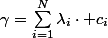 \gamma=\sum_{i=1}^{N}\lambda_{i}\cdot c_{i}