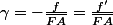 \gamma=-\frac{f}{\overline{FA}}=\frac{f'}{\overline{FA}}\quad;\quad\gamma=\frac{\overline{F'A'}}{\overline{F'O}}=-\frac{\overline{F'A'}}{f'}
 \\ 
 \\ \gamma=\frac{f'}{\overline{FA}}=-\frac{\overline{F'A'}}{f'}