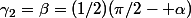 \gamma_2=\beta=(1/2)(\pi/2- \alpha)