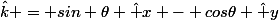 \hat{k} = sin \theta \hat x - cos\theta \hat y