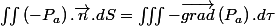 \iint\left(-P_{a}\right).\overrightarrow{n}.dS=\iiint-\overrightarrow{grad}\left(P_{a}\right).d\tau