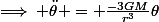 \implies \ddot\theta = \frac{-3GM}{r^3}\theta